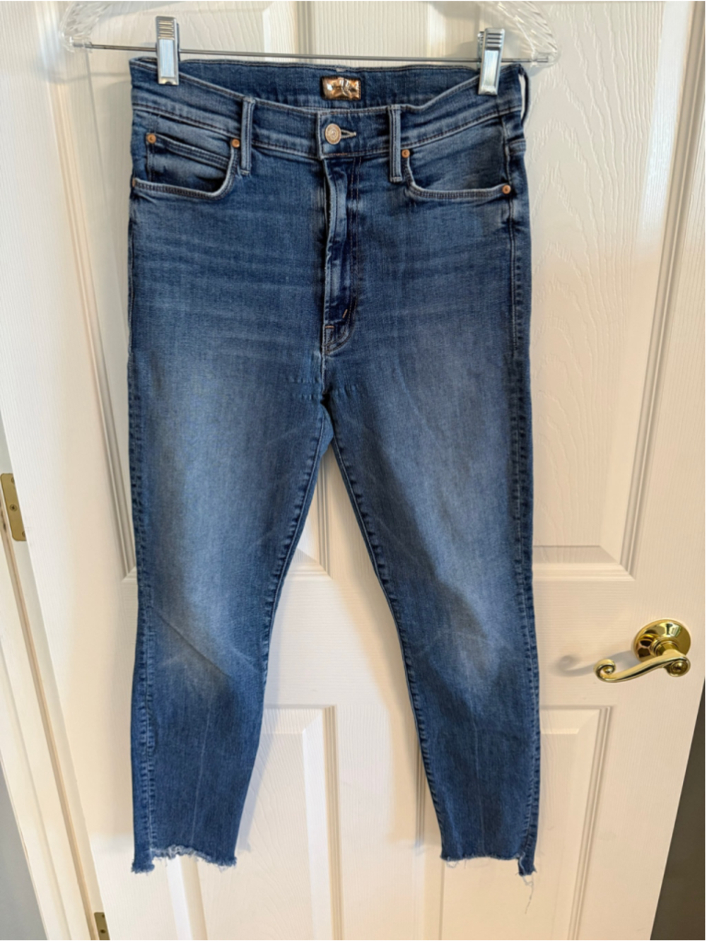 MOTHER Stunner Zip Ankle Step Fray Walking On Coals Jeans 27